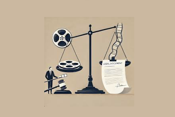 Media and entertainment law illustration